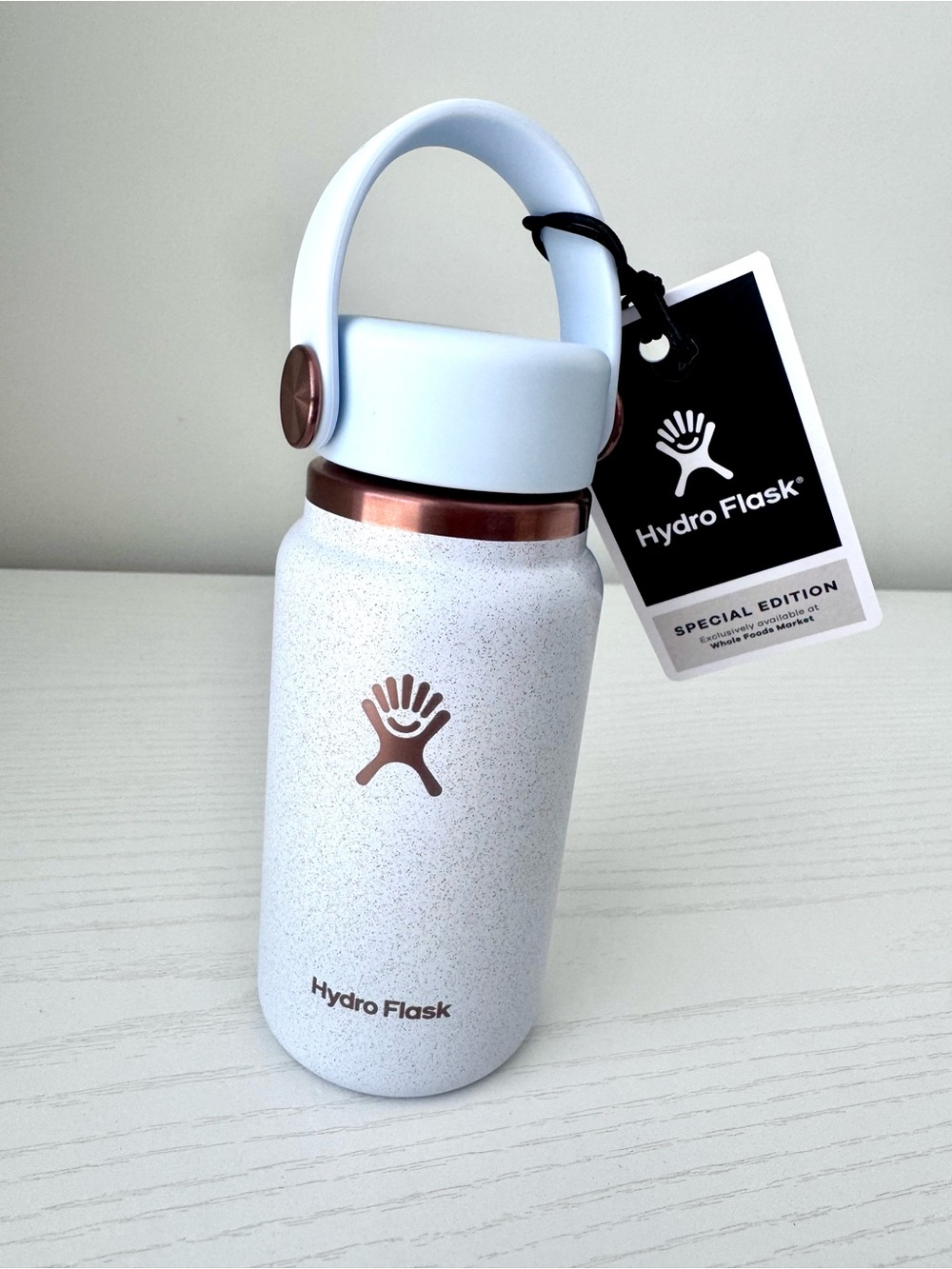 Hydro Flask Micro Mini Bottle with Rose Gold Accents, Ash Blue 6.7 Oz